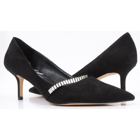 Nine West Rhinestone Strap Pointy Toe Kitten Heel Pumps Formal Party Women's 6M - Picture 2 of 9